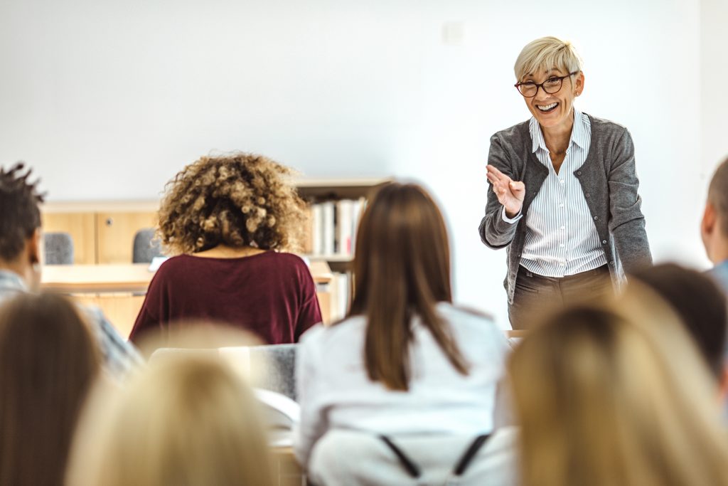 Professor lecturing to a class