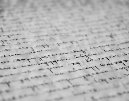 close up of hand-written note
