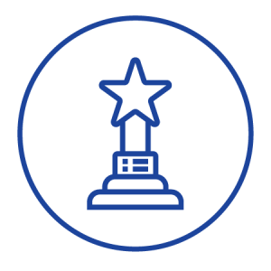 Icon of a trophy with a star. 