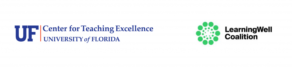 Logos for UF Center for Teaching Excellence and LearningWell Coalition.